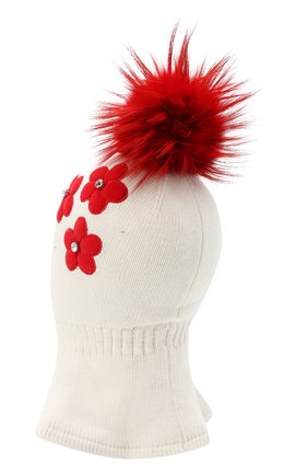 Детского шапка-балаклава CHOBI белого цвета, арт. WH-3052 | Фото 2 (Материал: Текстиль, Шерсть, Вискоза)