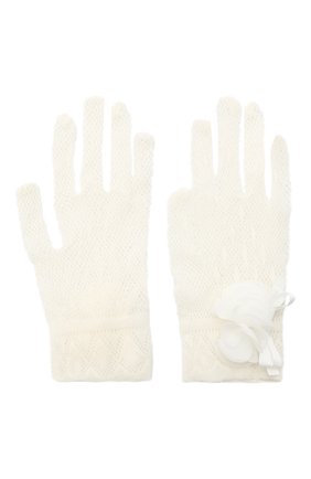 Детские перчатки ALETTA белого цвета, арт. AA1620GUA | Фото 2 (Материал: Синтетический материал, Текстиль; Региональные ограничения белый список (Axapta Mercury): RU)