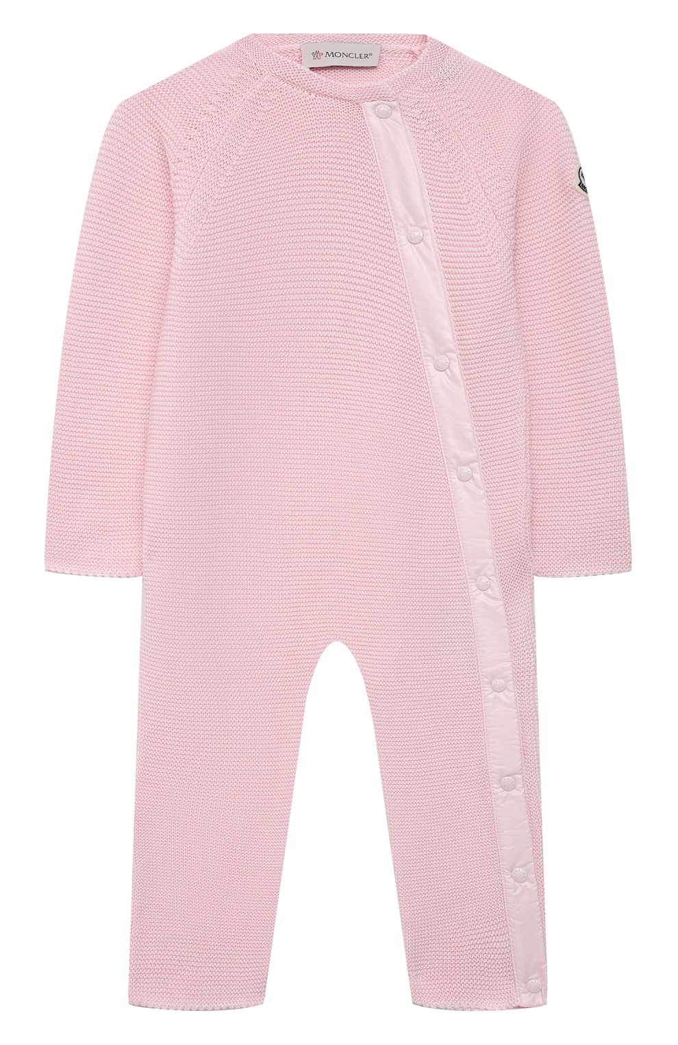 Детский хлопковый комбинезон MONCLER светло-розового цвета, арт. G1-951-9M700-00-V9150 | Фото 1 (Региональные ограничения белый список (Axapta Mercury): RU)