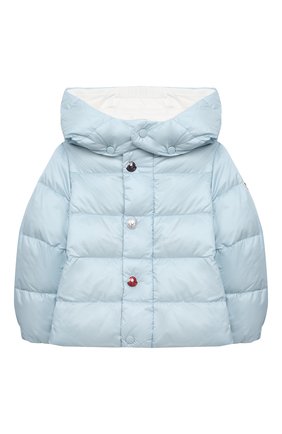 Детский пуховый комбинезон MONCLER голубого цвета по цене 58050 руб., арт. G1-951-1F510-00-53048 | Фото 2 Детский пуховый комбинезон MONCLER голубого цвета, арт. G1-951-1F510-00-53048 | Фото 2 (Рукава: Длинные; Материал внешний: Синтетический материал; Региональные ограничения белый список (Axapta Mercury): RU; Материал утеплителя: Пух и перо; Материал подклада: Хлопок)