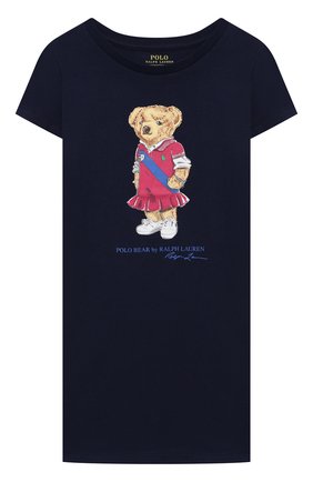 Детское хлопковое платье POLO RALPH LAUREN синего цвета по цене 6395 руб., арт. 311837200 | Фото 1 Детское хлопковое платье POLO RALPH LAUREN синего цвета, арт. 311837200 | Фото 1 (Девочки Кросс-КТ: Платье-одежда; Случай: Повседневный; Материал внешний: Хлопок; Рукава: Короткие; Ростовка одежда: 4 года | 104 см)