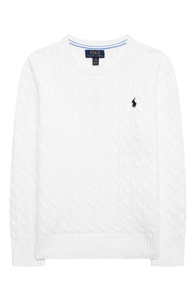 Детский хлопковый пуловер POLO RALPH LAUREN белого цвета по цене 8935 руб., арт. 323702674 | Фото 1 Детский хлопковый пуловер POLO RALPH LAUREN белого цвета, арт. 323702674 | Фото 1