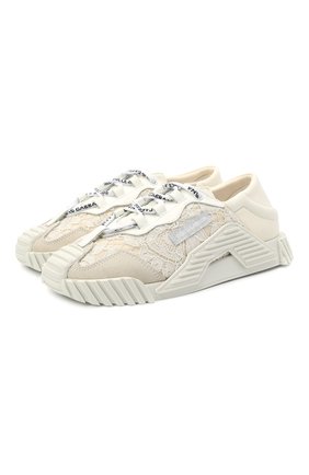 Детские кроссовки DOLCE & GABBANA белого цвета по цене 26450 руб., арт. D11008/A0237/29-36 | Фото 1 Детские кроссовки DOLCE & GABBANA белого цвета, арт. D11008/A0237/29-36 | Фото 1 (Материал внешний: Текстиль)