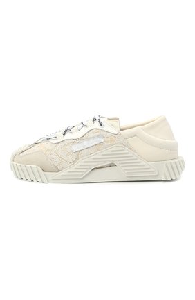 Детские кроссовки DOLCE & GABBANA белого цвета по цене 26450 руб., арт. D11008/A0237/29-36 | Фото 2 Детские кроссовки DOLCE & GABBANA белого цвета, арт. D11008/A0237/29-36 | Фото 2 (Материал внешний: Текстиль)