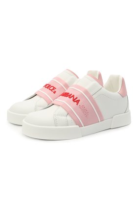 Детские кожаные кеды DOLCE & GABBANA белого цвета по цене 23750 руб., арт. DA0793/AF512/29-36 | Фото 1 Детские кожаные кеды DOLCE & GABBANA белого цвета, арт. DA0793/AF512/29-36 | Фото 1