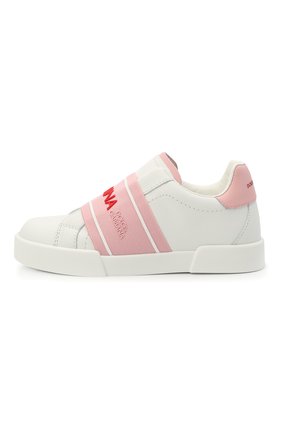 Детские кожаные кеды DOLCE & GABBANA белого цвета по цене 23750 руб., арт. DA0793/AF512/29-36 | Фото 2 Детские кожаные кеды DOLCE & GABBANA белого цвета, арт. DA0793/AF512/29-36 | Фото 2