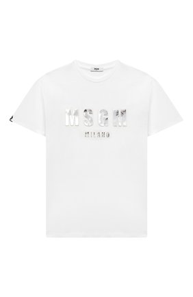 Детская хлопковая футболка MSGM KIDS белого цвета по цене 7490 руб., арт. MS027389 | Фото 1 Детская хлопковая футболка MSGM KIDS белого цвета, арт. MS027389 | Фото 1