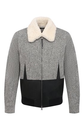 Мужской комбинированный бомбер ALEXANDER MCQUEEN серого цвета по цене 237500 руб., арт. 630374/QPZ79 | Фото 1 Мужской комбинированный бомбер ALEXANDER MCQUEEN серого цвета, арт. 630374/QPZ79 | Фото 1 (Длина (верхняя одежда): Короткие; Материал подклада: Хлопок; Рукава: Длинные; Материал внешний: Шерсть, Синтетический материал; Принт: Без принта; Кросс-КТ: Куртка; Стили: Кэжуэл)