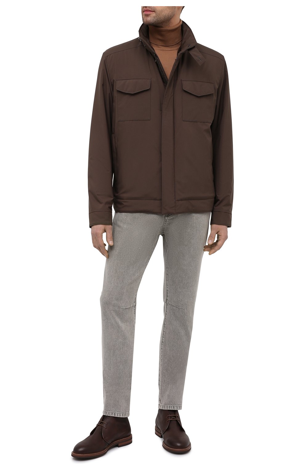 Мужская куртка с меховой подкладкой LORO PIANA коричневого цвета, арт. FAL5145 | Фото 2 (Кросс-КТ: Куртка; Рукава: Длинные; Материал утеплителя: Натуральный мех; Материал внешний: Синтетический материал; Региональные ограничения белый список (Axapta Mercury): RU; Мужское Кросс-КТ: утепленные куртки; Длина (верхняя одежда): Короткие; Стили: Кэжуэл)