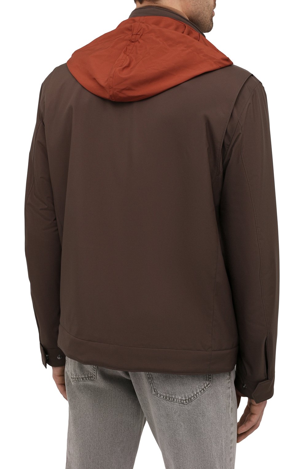 Мужская куртка с меховой подкладкой LORO PIANA коричневого цвета, арт. FAL5145 | Фото 6 (Кросс-КТ: Куртка; Рукава: Длинные; Материал утеплителя: Натуральный мех; Материал внешний: Синтетический материал; Региональные ограничения белый список (Axapta Mercury): RU; Мужское Кросс-КТ: утепленные куртки; Длина (верхняя одежда): Короткие; Стили: Кэжуэл)