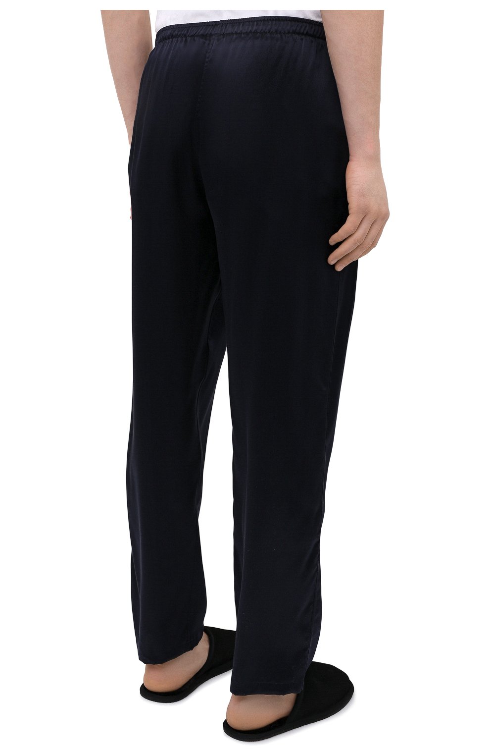 Мужская шелковая пижама ZIMMERLI темно-синего цвета, арт. 6000-75130 | Фото 6 (Материал внешний: Шелк; Рукава: Длинные; Длина (брюки, джинсы): Стандартные; Кросс-КТ: домашняя одежда; Длина (для топов): Стандартные)