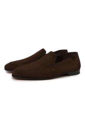 Мужские замшевые лоферы SANTONI коричневого цвета по цене 65800 руб., арт. MCNC16048SA3SRVLM62 | Фото 1 Мужские замшевые лоферы SANTONI коричневого цвета, арт. MCNC16048SA3SRVLM62 | Фото 1