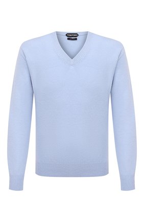 Мужской кашемировый свитер TOM FORD голубого цвета по цене 137000 руб., арт. BWK70/TFK100 | Фото 1 Мужской кашемировый свитер TOM FORD голубого цвета, арт. BWK70/TFK100 | Фото 1