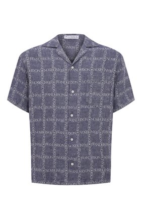 Мужская льняная рубашка JW ANDERSON темно-синего цвета по цене 44200 руб., арт. SH0083 PG0211 | Фото 1 Мужская льняная рубашка JW ANDERSON темно-синего цвета, арт. SH0083 PG0211 | Фото 1