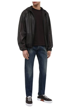 Мужские кожаные кеды tiziano ZEGNA COUTURE темно-коричневого цвета по цене 81900 руб., арт. A4867X-LHNTP | Фото 2 Мужские кожаные кеды tiziano ZEGNA COUTURE темно-коричневого цвета, арт. A4867X-LHNTP | Фото 2