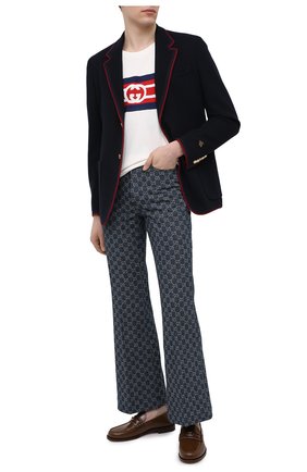 Мужские джинсы GUCCI синего цвета по цене 108000 руб., арт. 649089/XDBK1 | Фото 2 Мужские джинсы GUCCI синего цвета, арт. 649089/XDBK1 | Фото 2 (Материал внешний: Хлопок; Кросс-КТ: Деним; Длина (брюки, джинсы): Стандартные; Силуэт М (брюки): Широкие; Стили: Гранж; Региональные ограничения белый список (Axapta Mercury): RU)