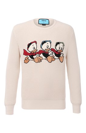 Мужской свитер из хлопка и шерсти disney x gucci GUCCI кремвого цвета по цене 118900 руб., арт. 650076/XKBRQ | Фото 1 Мужской свитер из хлопка и шерсти disney x gucci GUCCI кремвого цвета, арт. 650076/XKBRQ | Фото 1
