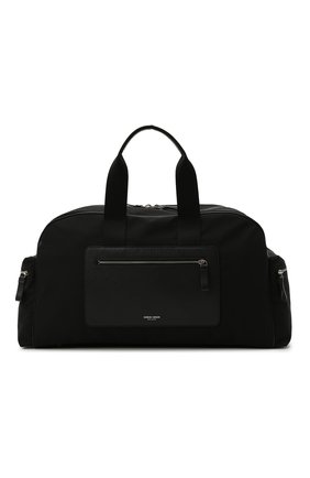 Мужская комбинированная дорожная сумка GIORGIO ARMANI черного цвета, арт. Y2Q197/YI68E | Фото 1 (Материал: Текстиль; Ремень/цепочка: На ремешке; Размер: large)