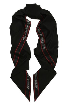 Мужской шарф из шерсти и шелка ALEXANDER MCQUEEN черного цвета по цене 47350 руб., арт. 595950/4807Q | Фото 1 Мужской шарф из шерсти и шелка ALEXANDER MCQUEEN черного цвета, арт. 595950/4807Q | Фото 1 (Материал: Текстиль, Шерсть, Шелк; Кросс-КТ: шерсть, шелк)