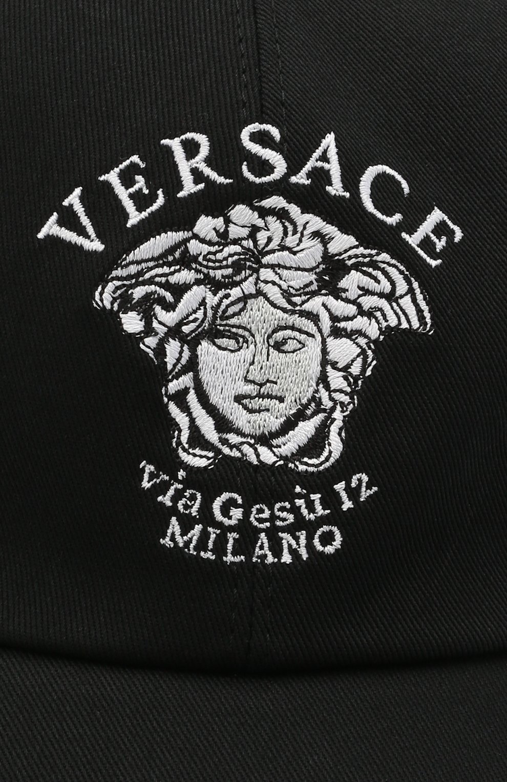 Мужской хлопковая бейсболка VERSACE черного цвета по цене 33950 руб., арт. ICAP008/1F00647 | Фото 3 Мужской хлопковая бейсболка VERSACE черного цвета, арт. ICAP008/1F00647 | Фото 3