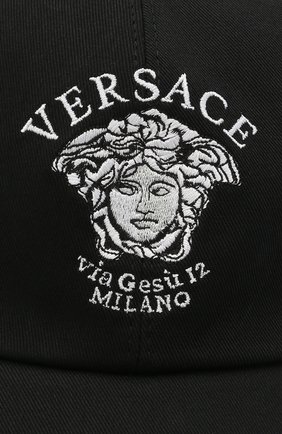 Мужской хлопковая бейсболка VERSACE черного цвета по цене 33950 руб., арт. ICAP008/1F00647 | Фото 3 Мужской хлопковая бейсболка VERSACE черного цвета, арт. ICAP008/1F00647 | Фото 3