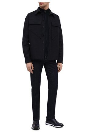 Мужские кожаные кроссовки BERLUTI синего цвета по цене 113000 руб., арт. S5322-001 | Фото 2 Мужские кожаные кроссовки BERLUTI синего цвета, арт. S5322-001 | Фото 2