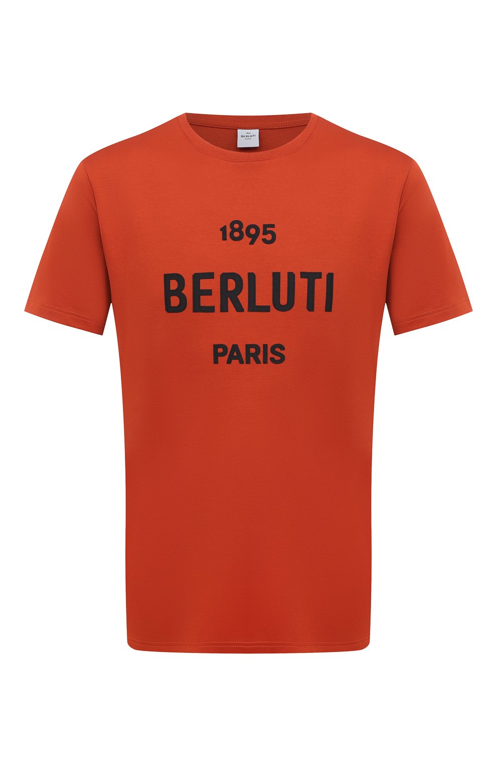 Мужская хлопковая футболка BERLUTI оранжевого цвета, арт. R18JRS50-007 | Фото 1 (Рукава: Короткие; Длина (для топов): Стандартные; Принт: С принтом; Материал внешний: Хлопок; Стили: Кэжуэл)