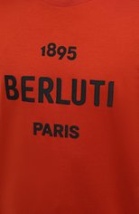 Мужская хлопковая футболка BERLUTI оранжевого цвета, арт. R18JRS50-007 | Фото 5 (Рукава: Короткие; Длина (для топов): Стандартные; Принт: С принтом; Материал внешний: Хлопок; Стили: Кэжуэл)