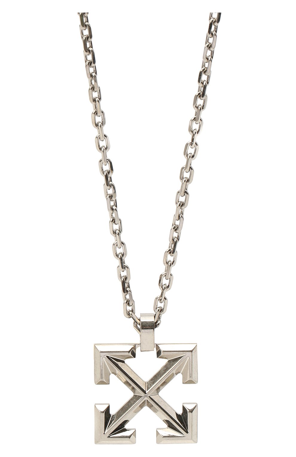 Мужского цепь с кулоном OFF-WHITE серебряного цвета по цене 33700 руб., арт. 0M0B019R21MET0017200 | Фото 2 Мужского цепь с кулоном OFF-WHITE серебряного цвета, арт. 0M0B019R21MET0017200 | Фото 2
