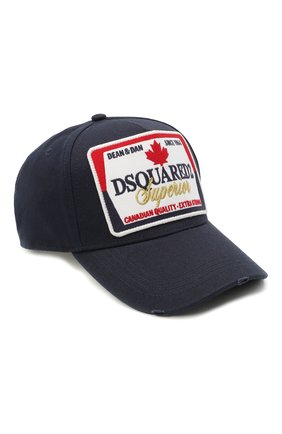 Мужской хлопковая бейсболка DSQUARED2 темно-синего цвета по цене 12650 руб., арт. BCM0229 05C00001/CG | Фото 1 Мужской хлопковая бейсболка DSQUARED2 темно-синего цвета, арт. BCM0229 05C00001/CG | Фото 1