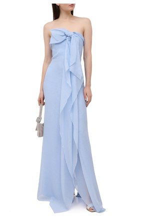 Женское шелковое платье ROLAND MOURET голубого цвета по цене 299500 руб., арт. SS21/S2216/F0432 | Фото 2 Женское шелковое платье ROLAND MOURET голубого цвета, арт. SS21/S2216/F0432 | Фото 2