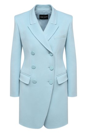 Женское кашемировое пальто GIORGIO ARMANI голубого цвета по цене 536500 руб., арт. 1SH0L063/T006H | Фото 1
