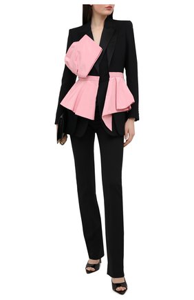Женский жакет из шерсти и шелка ALEXANDER MCQUEEN черного цвета по цене 472500 руб., арт. 643531/QJAAA | Фото 2 Женский жакет из шерсти и шелка ALEXANDER MCQUEEN черного цвета, арт. 643531/QJAAA | Фото 2