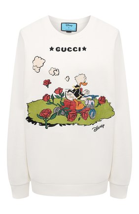 Женский хлопковый свитшот disney x gucci GUCCI белого цвета по цене 89600 руб., арт. 617964/XJDA7 | Фото 1 Женский хлопковый свитшот disney x gucci GUCCI белого цвета, арт. 617964/XJDA7 | Фото 1