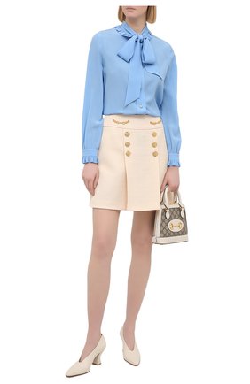 Женская шерстяная юбка GUCCI бежевого цвета по цене 97200 руб., арт. 643330/ZAF5T | Фото 2 Женская шерстяная юбка GUCCI бежевого цвета, арт. 643330/ZAF5T | Фото 2
