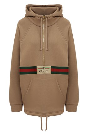 Женский хлопковое худи GUCCI светло-коричневого цвета по цене 97200 руб., арт. 644656/XJC3W | Фото 1 Женский хлопковое худи GUCCI светло-коричневого цвета, арт. 644656/XJC3W | Фото 1 (Материал внешний: Хлопок; Стили: Спорт-шик; Женское Кросс-КТ: Худи-одежда; Рукава: Длинные; Длина (для топов): Стандартные)
