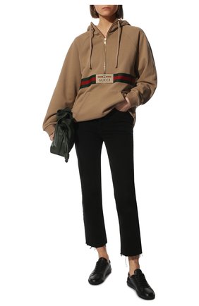 Женский хлопковое худи GUCCI светло-коричневого цвета по цене 97200 руб., арт. 644656/XJC3W | Фото 2 Женский хлопковое худи GUCCI светло-коричневого цвета, арт. 644656/XJC3W | Фото 2 (Материал внешний: Хлопок; Стили: Спорт-шик; Женское Кросс-КТ: Худи-одежда; Рукава: Длинные; Длина (для топов): Стандартные)