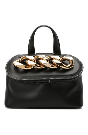 Женская сумка chain lid JW ANDERSON черного цвета по цене 114500 руб., арт. HB0317 LA0020 | Фото 1 Женская сумка chain lid JW ANDERSON черного цвета, арт. HB0317 LA0020 | Фото 1 (Сумки-технические: Сумки через плечо, Сумки top-handle; Материал: Натуральная кожа; Ремень/цепочка: На ремешке; Размер: small)