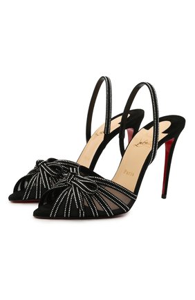 Женские замшевые босоножки araborda 100 CHRISTIAN LOUBOUTIN черного цвета по цене 115000 руб., арт. 3191120/ARAB0RDA 100 | Фото 1 Женские замшевые босоножки araborda 100 CHRISTIAN LOUBOUTIN черного цвета, арт. 3191120/ARAB0RDA 100 | Фото 1