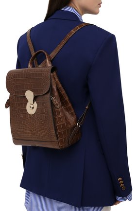 Женский рюкзак ricky из кожи аллигатора RALPH LAUREN коричневого цвета по цене 1845000 руб., арт. 435838537/AMIS | Фото 2 Женский рюкзак ricky из кожи аллигатора RALPH LAUREN коричневого цвета, арт. 435838537/AMIS | Фото 2