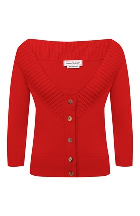 Женский кашемировый кардиган ALEXANDER MCQUEEN красного цвета по цене 65950 руб., арт. 650364/Q1ATL | Фото 1 Женский кашемировый кардиган ALEXANDER MCQUEEN красного цвета, арт. 650364/Q1ATL | Фото 1 (Женское Кросс-КТ: кардиган-трикотаж; Стили: Кэжуэл; Длина (для топов): Стандартные; Материал внешний: Шерсть, Кашемир; Рукава: 3/4)