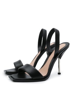 Женские кожаные босоножки ALEXANDER MCQUEEN черного цвета по цене 69950 руб., арт. 651808/WHS4I | Фото 1 Женские кожаные босоножки ALEXANDER MCQUEEN черного цвета, арт. 651808/WHS4I | Фото 1