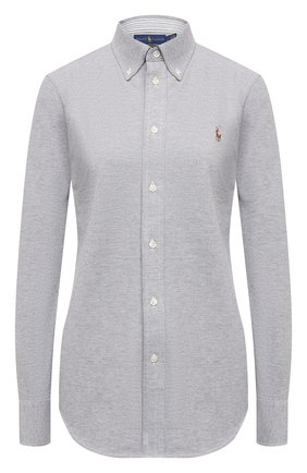 Женская хлопковая рубашка POLO RALPH LAUREN серого цвета по цене 13100 руб., арт. 211664427 | Фото 1 Женская хлопковая рубашка POLO RALPH LAUREN серого цвета, арт. 211664427 | Фото 1