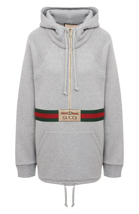 Женский хлопковое худи GUCCI серого цвета по цене 97200 руб., арт. 644656/XJC3W | Фото 1 Женский хлопковое худи GUCCI серого цвета, арт. 644656/XJC3W | Фото 1