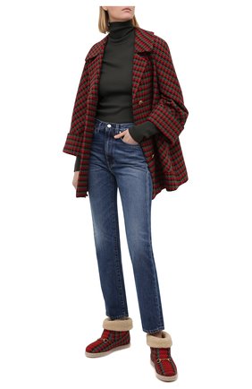 Женские текстильные ботинки GUCCI красного цвета по цене 74600 руб., арт. 599017/2NG50 | Фото 2 Женские текстильные ботинки GUCCI красного цвета, арт. 599017/2NG50 | Фото 2