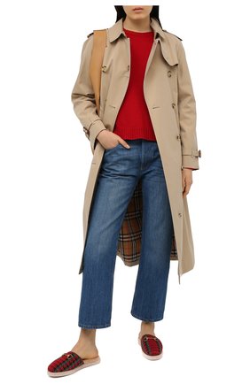 Женского домашние туфли GUCCI красного цвета по цене 54200 руб., арт. 643898/2NG50 | Фото 2 Женского домашние туфли GUCCI красного цвета, арт. 643898/2NG50 | Фото 2