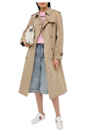 Женские кожаные кеды GUCCI белого цвета по цене 50200 руб., арт. 645767/1XGM0 | Фото 2 Женские кожаные кеды GUCCI белого цвета, арт. 645767/1XGM0 | Фото 2