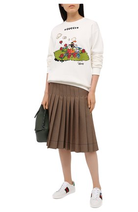 Женские кожаные кеды ace disney x gucci GUCCI белого цвета по цене 57000 руб., арт. 649401/1XG60 | Фото 2 Женские кожаные кеды ace disney x gucci GUCCI белого цвета, арт. 649401/1XG60 | Фото 2