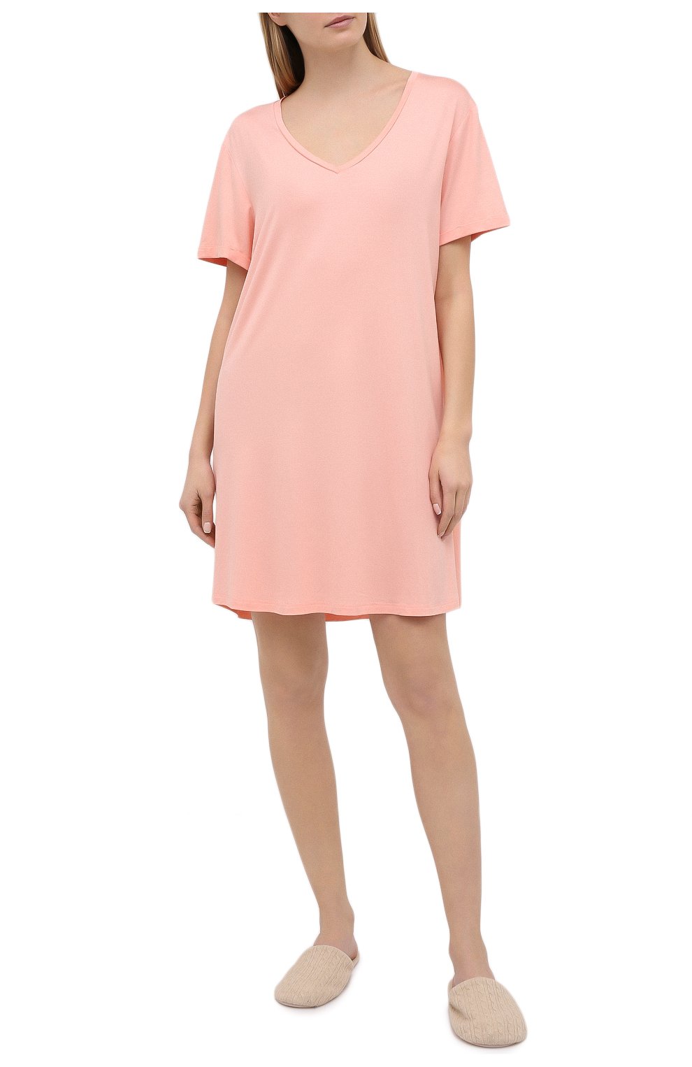 Женская сорочка DEREK ROSE светло-розового цвета, арт. 1207-LARA001 | Фото 2 (Материал внешний: Синтетический материал)