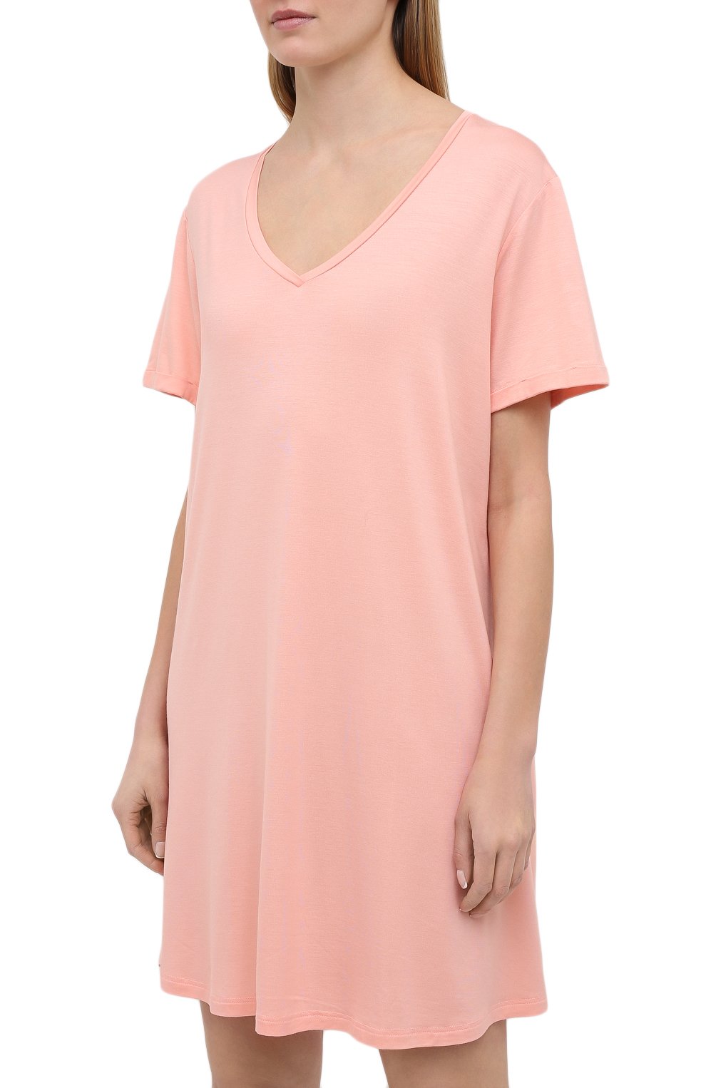 Женская сорочка DEREK ROSE светло-розового цвета, арт. 1207-LARA001 | Фото 3 (Материал внешний: Синтетический материал)